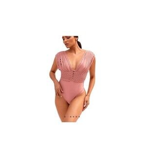 Acqua De Luxe Brazil Swimwear Women's Mykonos One-Piece Rose Gold M